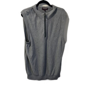 Johnstone & Murphy Mens 100% Pima Cotton 1/4 Zip Pullover Vest Size XL Gray
